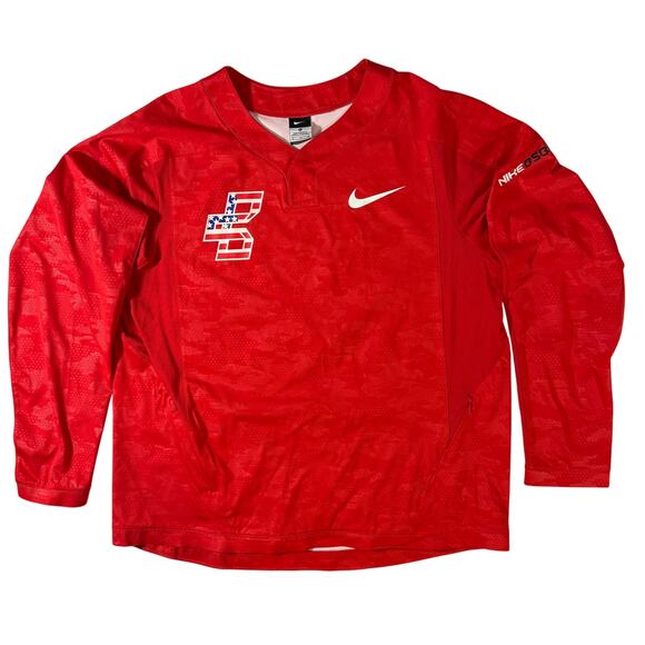 Nike Baseball Bat Company Pullover Men’s XL Red Zip Pockets - Picture 1 of 10